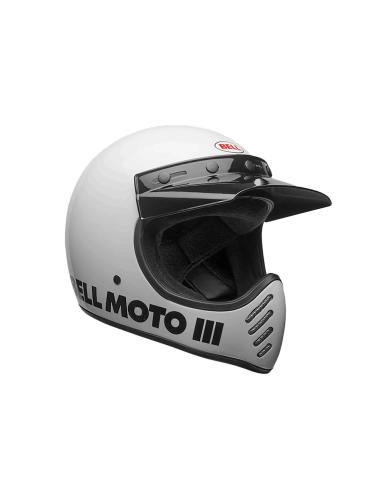 Casco Bell Moto-3 Classic Blanco Brillo ECE 22.06 | Retro Original