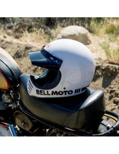 Capacete Bell Moto-3 Classic Branco Brilhante ECE 22.06 | Retro Original