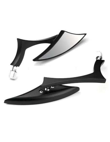 Rétroviseurs Razor CNC Noirs Universels M8 M10 | Style Radical