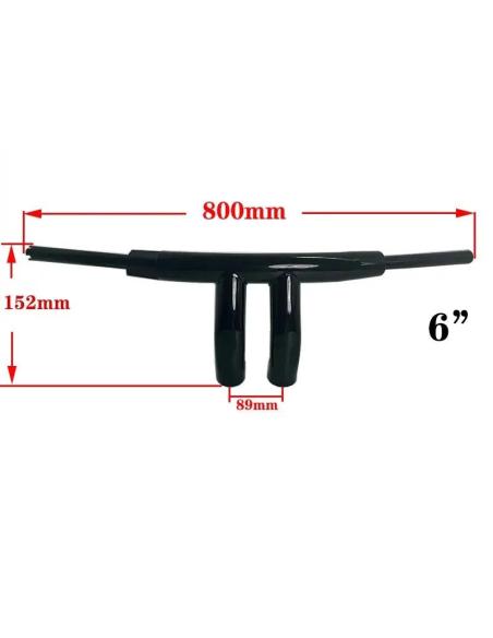 Guidon T-Bar 2” Noir 50mm Harley