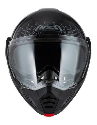 Casco Modular NZI Minimod Duo Meta Black silver P/J ECE 22.06