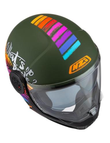 Modular Helmet NZI Minimod Duo Rainbow Green P/J ECE 22.06