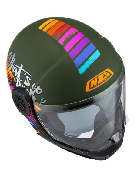 Casco Modular NZI Minimod Duo Rainbow green P/J ECE 22.06
