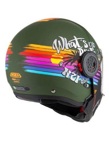 Capacete Modular NZI Minimod Duo Rainbow green P/J ECE 22.06