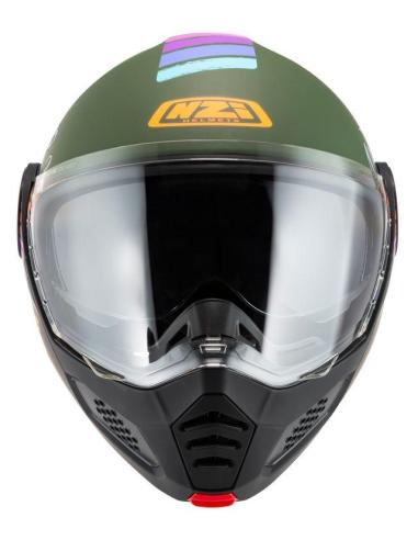 Casque Modulaire NZI Minimod Duo Rainbow vert P/J ECE 22.06