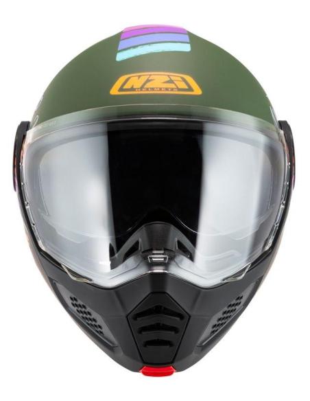 Capacete Modular NZI Minimod Duo Rainbow green P/J ECE 22.06