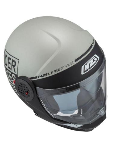 Capacete Modular NZI Minimod Duo Involt cinza preto P/J ECE 22.06