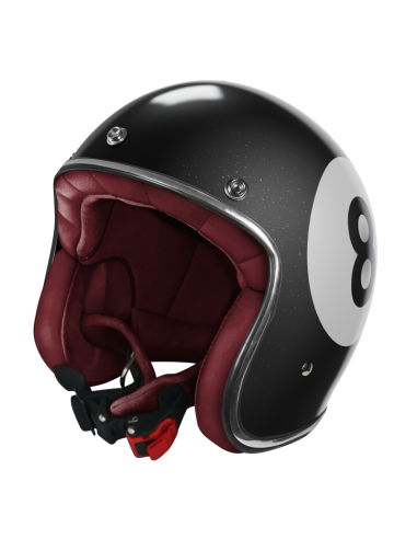 Casque Jet stormer quartz pool black boule 8 Brillant ECE 2206 | Style Rétro Custom