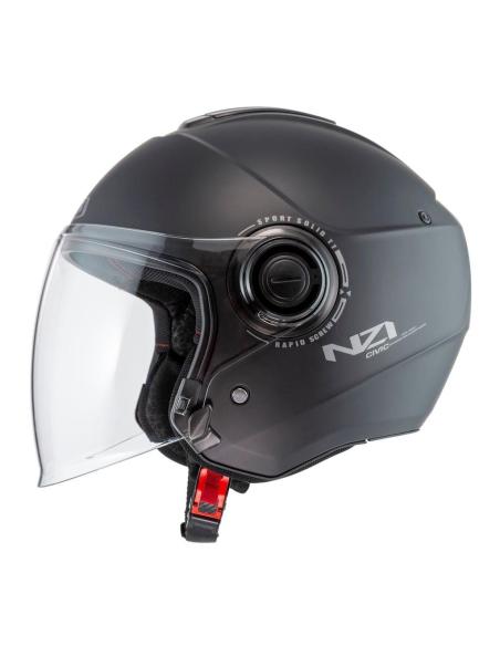Jet Helmet NZI Civic Matte Black Screen ECE 22.06