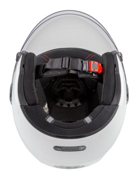 Capacete Jet NZI Civic Branco Brilhante Visor ECE 22.06