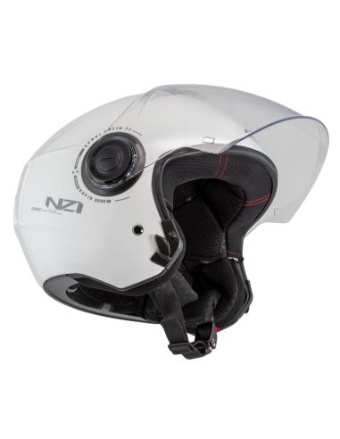 Capacete Jet NZI Civic Branco Brilhante Visor ECE 22.06
