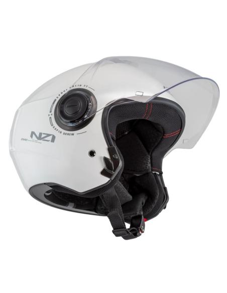 Capacete Jet NZI Civic Branco Brilhante Visor ECE 22.06