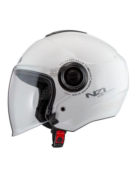 Capacete Jet NZI Civic Branco Brilhante Visor ECE 22.06