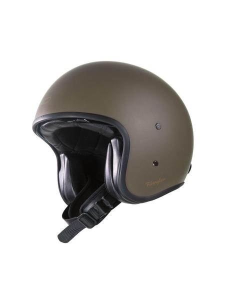 Casque Jet Garibaldi G03X Marron Café Mat Fiberglass Vintage ECE 22.06 | Iguana Custom
