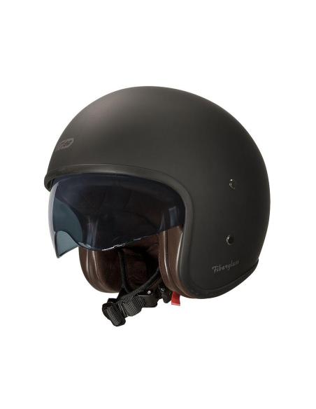 Casco Jet Garibaldi G03X Negro mate Fiberglass Vintage ECE 22.06 | Iguana Custom