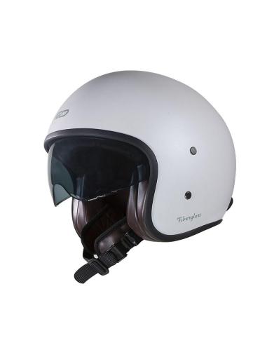 Capacete Jet Garibaldi G03X Branco Mate Fiberglass Vintage ECE 22.06 | Iguana Custom