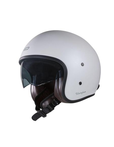 Capacete Jet Garibaldi G03X Branco Mate Fiberglass Vintage ECE 22.06 | Iguana Custom