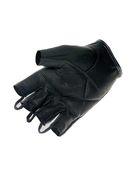 Garibaldi Fingerless Leather Custom Biker Gloves | Iguana Custom