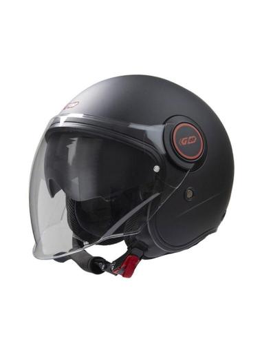Casque Jet Gari G21 Sunvisor noir mat ECE 22.06 | Iguana Custom