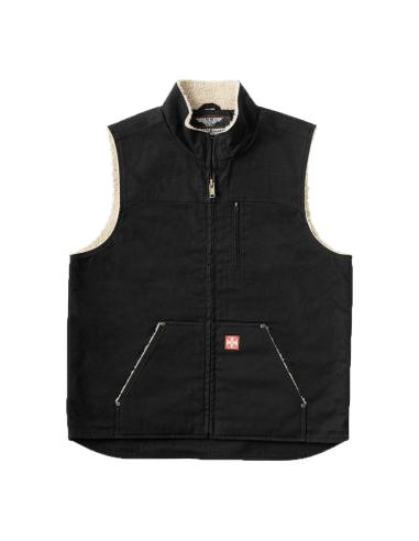 WCC Sherpa Lined Canvas Workvest Black Vest | West Coast Choppers