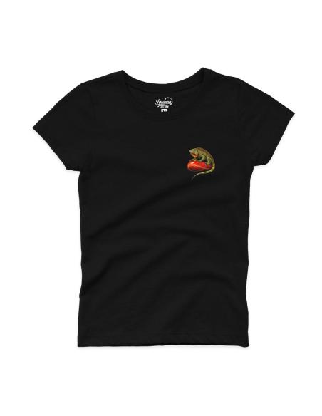 Camiseta de Motociclista Mulher Iguana Custom Skull Helmet | Algodão