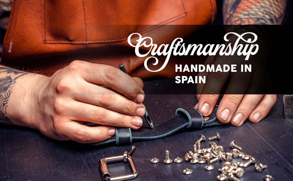 Genuine leather saddlebag handmade in Spain.