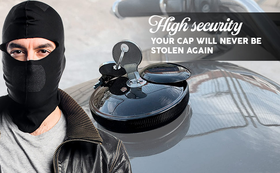 The lock incorporated in the cap gives you extra security.