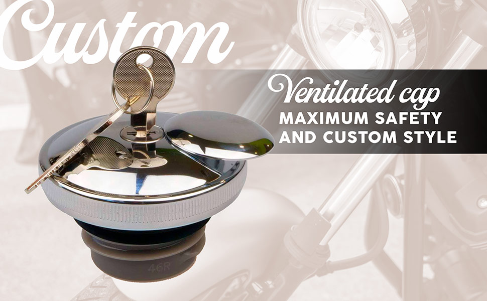Ventilated chrome plated cap for Harley Davidson