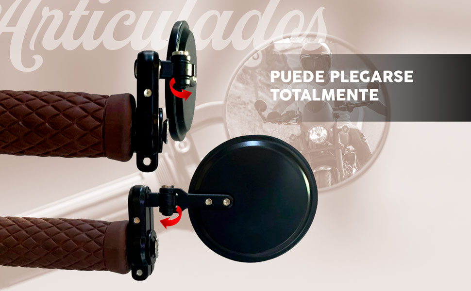 Gracias a un eje vertical adicional pueden plegarse totalmente.