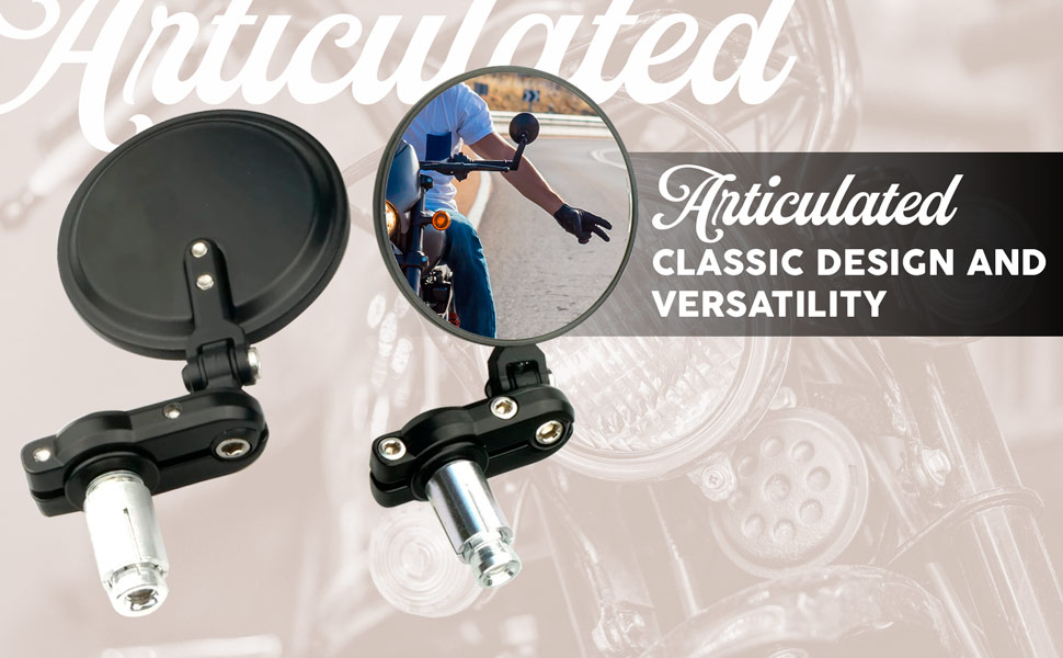 Articulated rear view mirrors for custom bike handlebars..