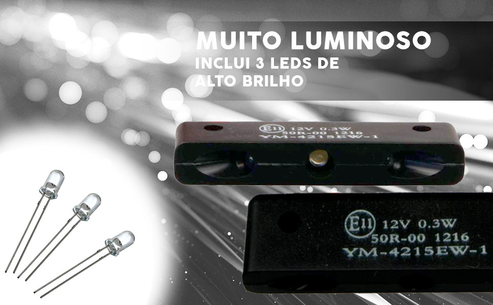 Luz de matrícula de alta luminosidade com aprovação de tipo.