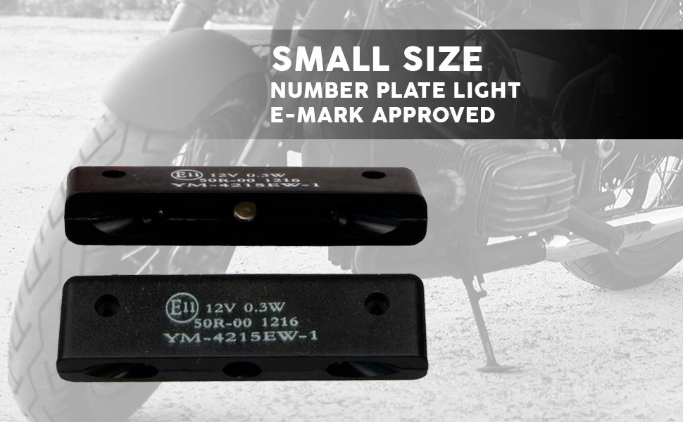 E-mark approved motorbike number plate light with led