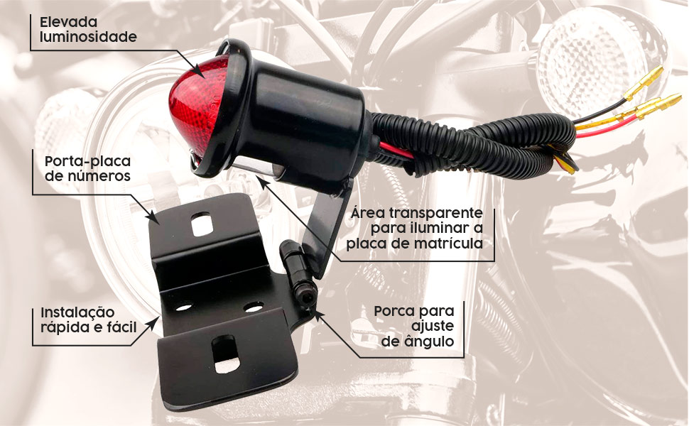 Esta luz traseira é perfeita para personalizar a sua moto em qualquer estilo.